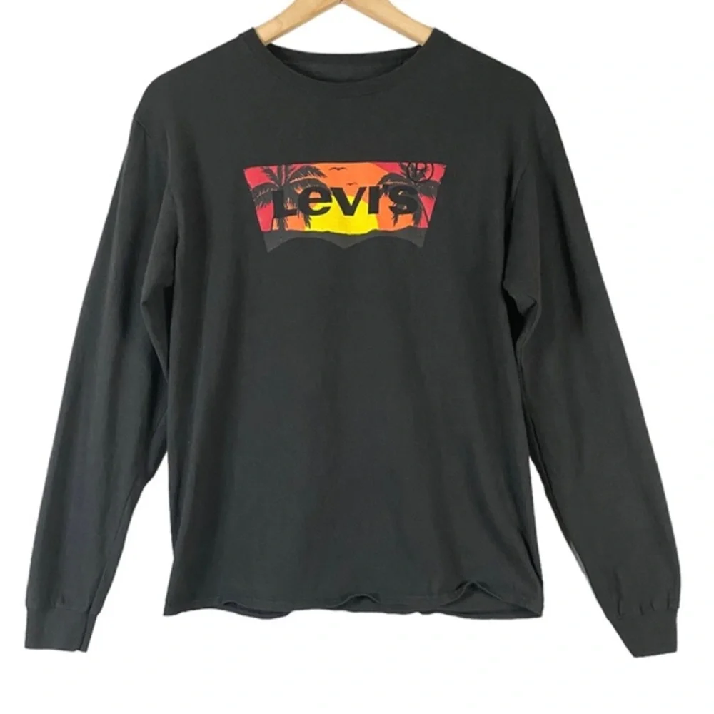 Levi’s Men’s Black Long Sleeve Printed Tee Size Medium
